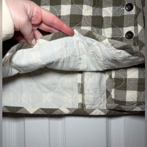 Madewell Green White Gingham Quilted Button Front Wrap Mini Skirt Size 12 - Picture 9 of 13